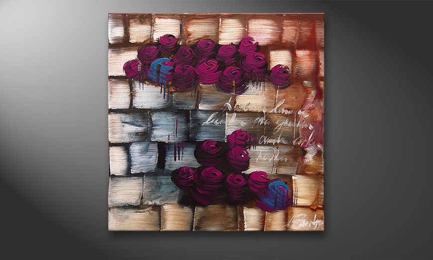Clouds of Roses 80x80x2cm Tableau