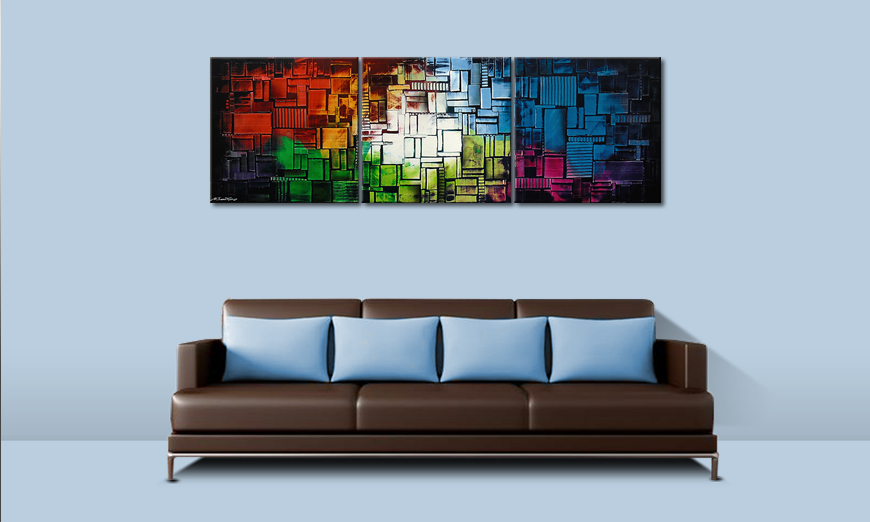 Le tableau mural Color Cubes210x70cm