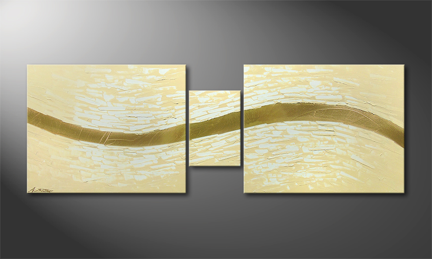Le tableau mural Golden Stream 140x50cm