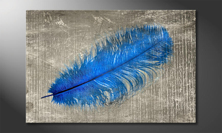 Impression-sur-toile-Feather-In-Blue