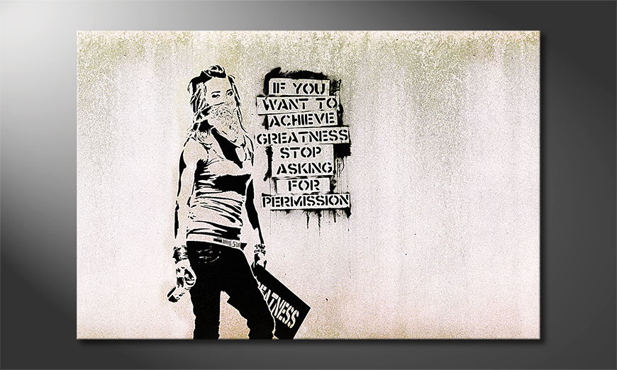 Banksy NHS Heroes-Deep encadrée Toile Wall Art Graffiti Imprimé-Noir et Blanc 