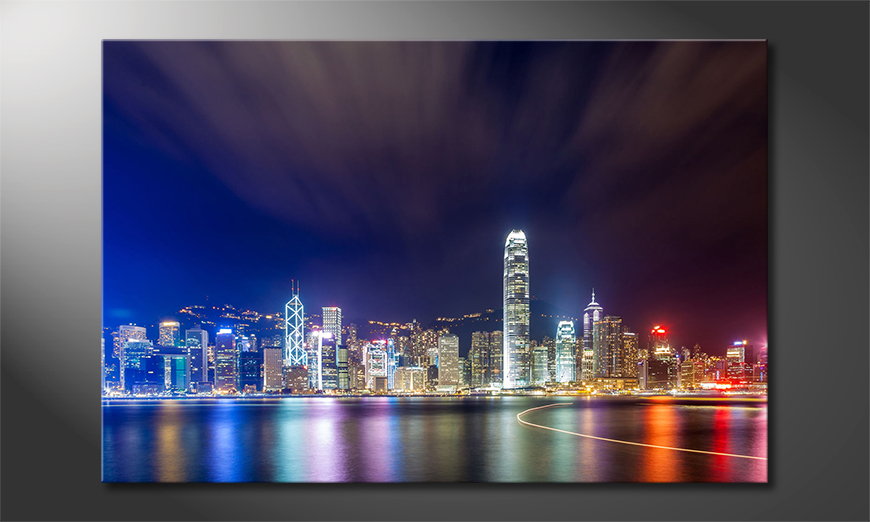 Le tableau imprimé Hongkong at Night