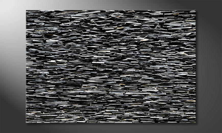 Le-tableau-mural-Black-White-Stones-120x80-cm