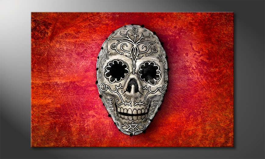 Le-tableau-mural-Skull-On-Red