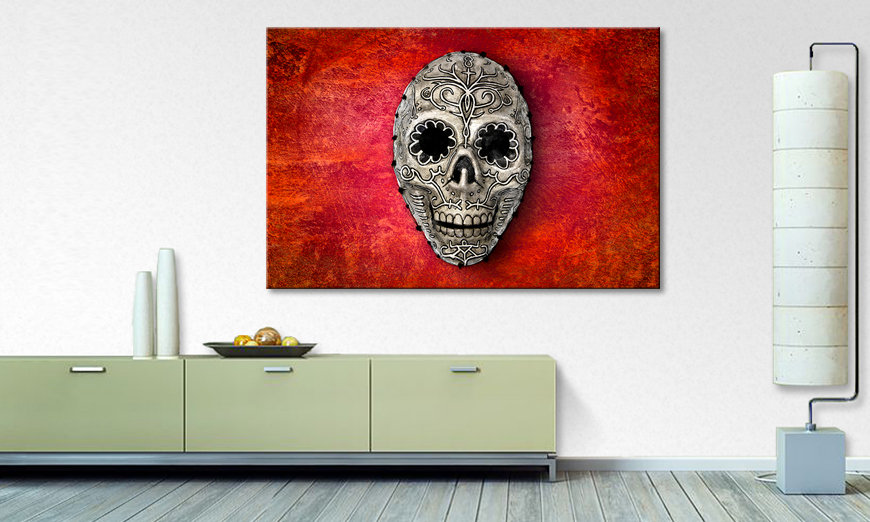 Le tableau mural Skull On Red