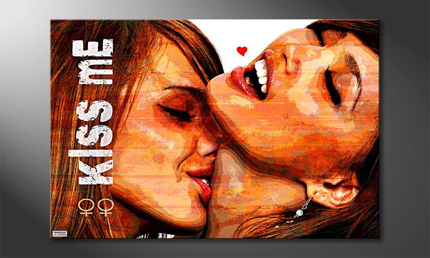 Le-tableau-mural-moderne-Kiss-Me