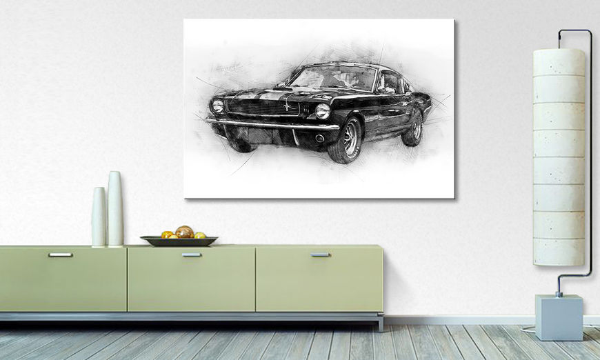 Les tableau imprimés Black Mustang 120x80 cm