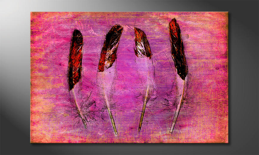 Les-tableau-imprimés-Feathers-and-Pink