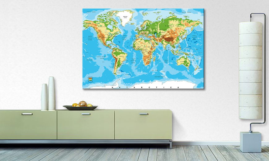Les tableau imprimés World Map New Look 120x80 cm