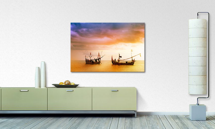 Limpression sur toile Fishing Boats