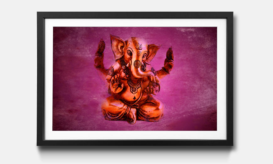 La reproduction encadrée God Ganesha