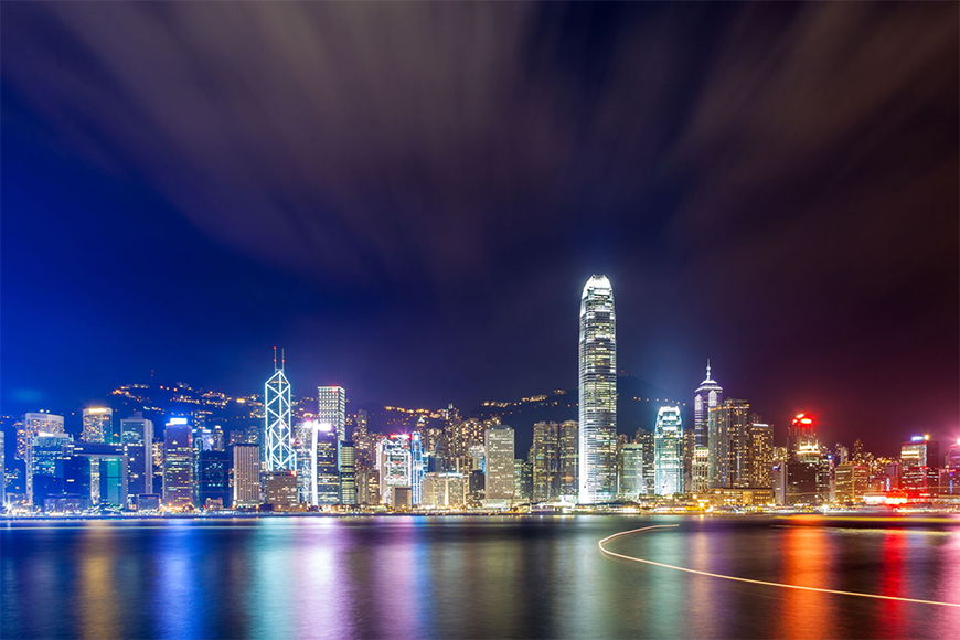 Papier peint Hongkong at Night en 6 tailles
