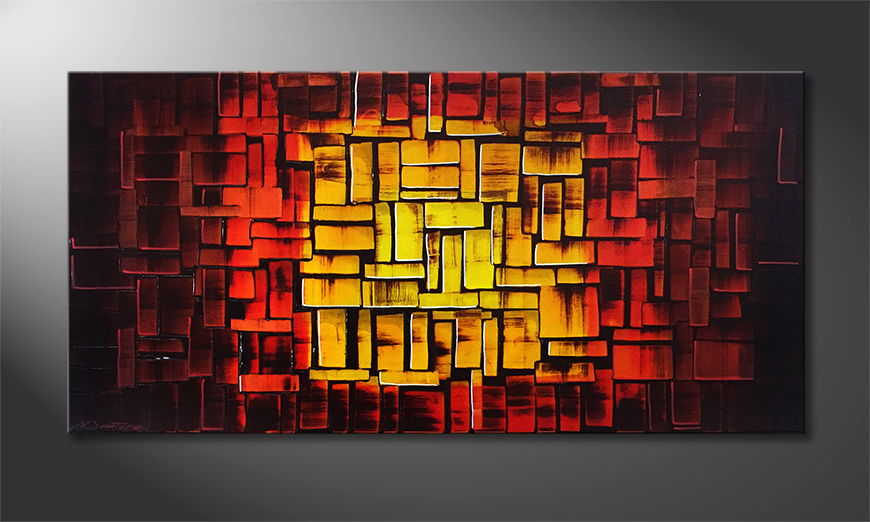 Art moderne Cubic Flames 120x60cm