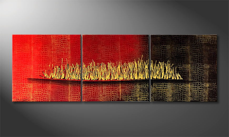 Art moderne Gold Fire 180x60cm