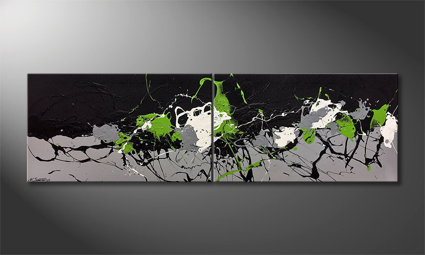 Art moderne Green Blood 200x60cm