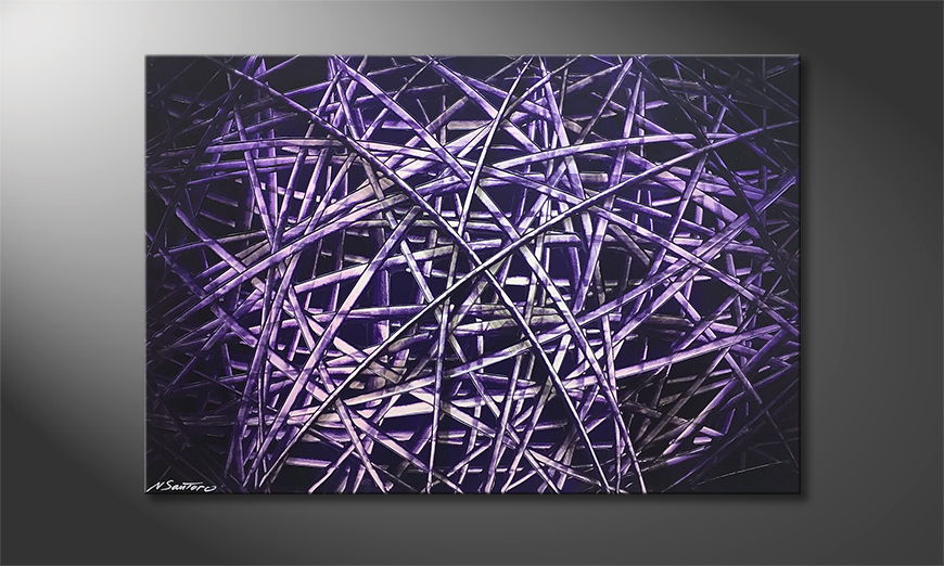 La belle peinture Purple Lines 120x80cm