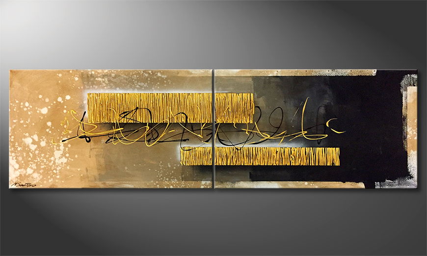 La peinture exclusive Golden Cage 200x60cm