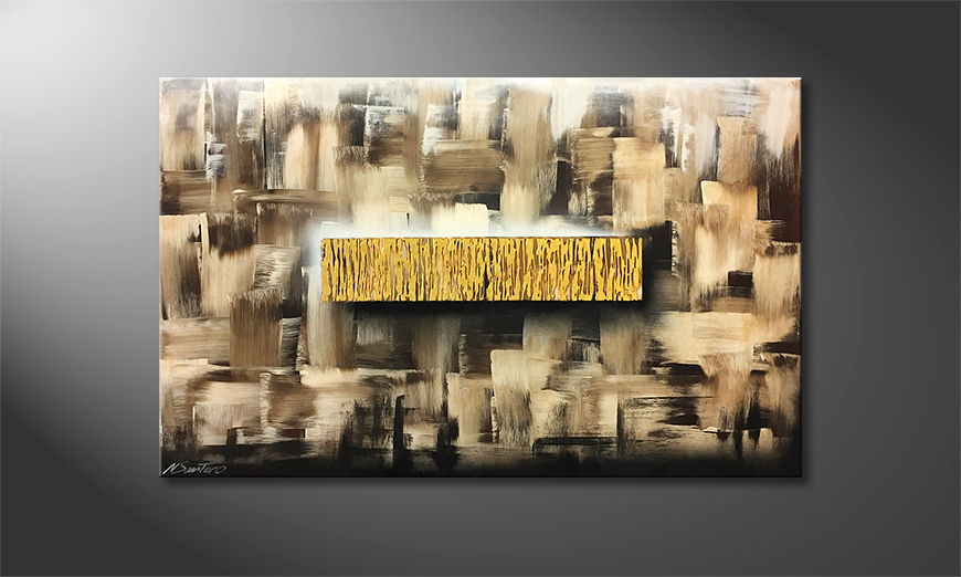 La peinture exclusive Golden Waterfall 120x75cm