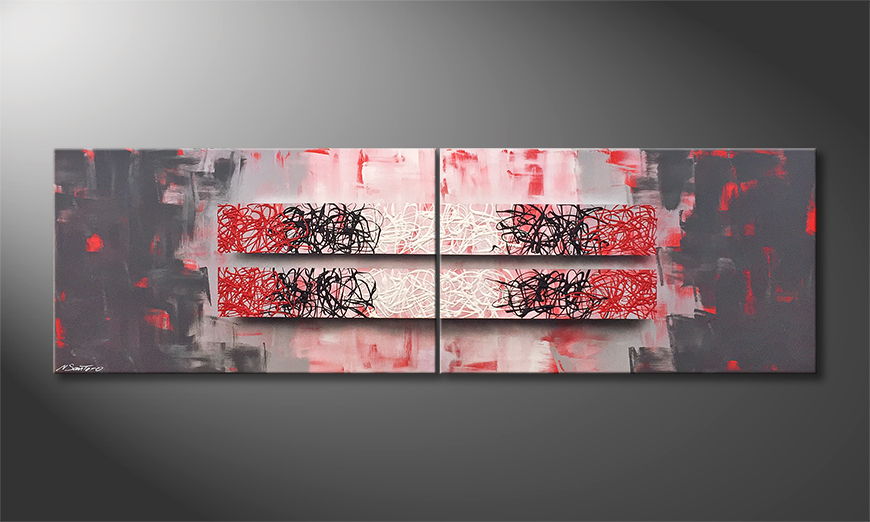 La peinture exclusive Red Contrast 200x60cm