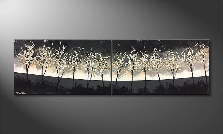 La peinture exclusive Silver Trees 200x60cm