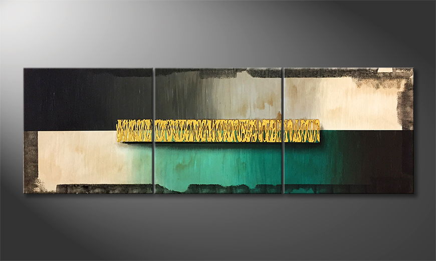 Le tableau exclusif Gold And Silend Water 210x70cm