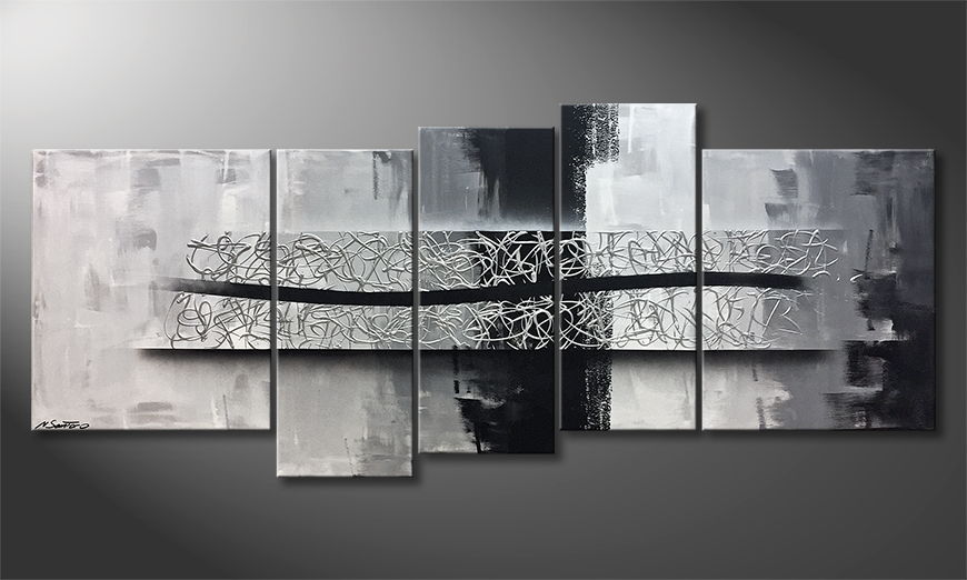 Le tableau exclusif Spinning Silver 190x80cm