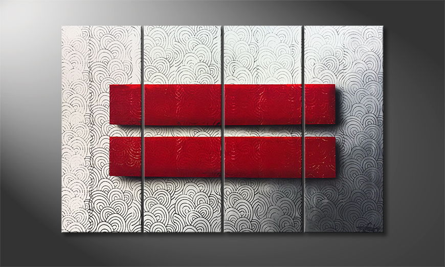 Le tableau moderne Red Silence 120x80cm
