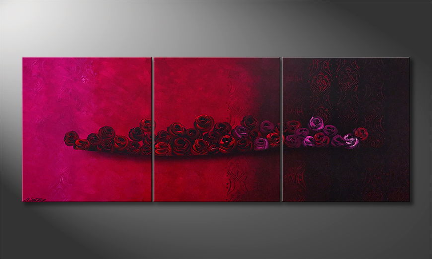 Le tableau mural Bed Of Roses 210x80cm