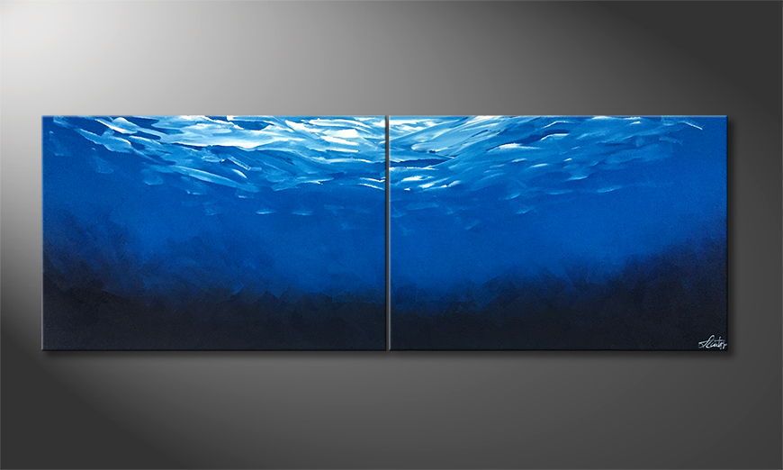 Le tableau mural Endless Blue 200x70cm