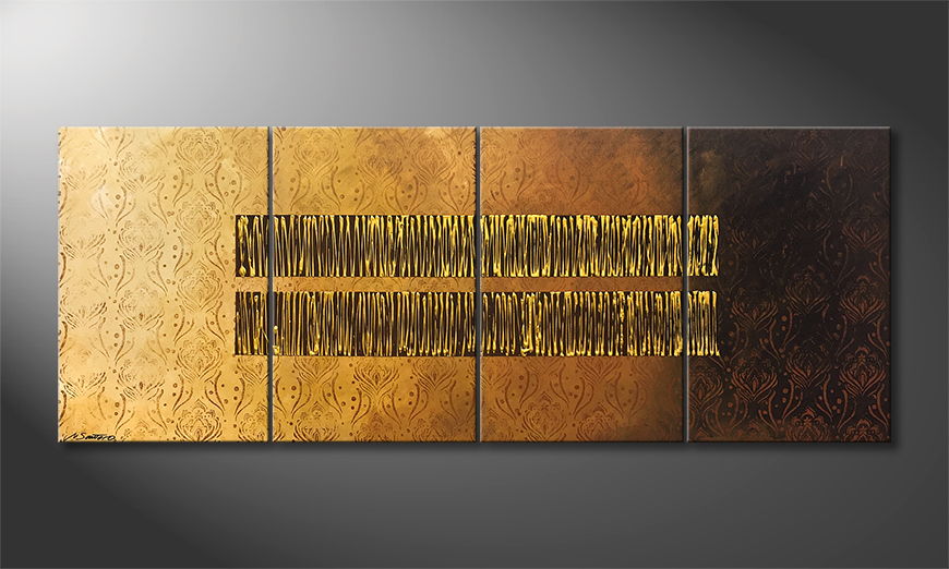 Le tableau mural Gold Rain 200x80cm