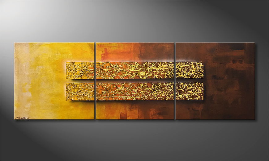 Le tableau mural Golden Afterglow 210x70cm