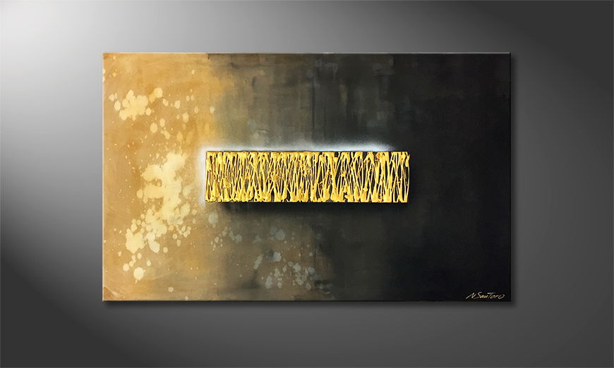 Le tableau mural Golden Reflection 120x75cm