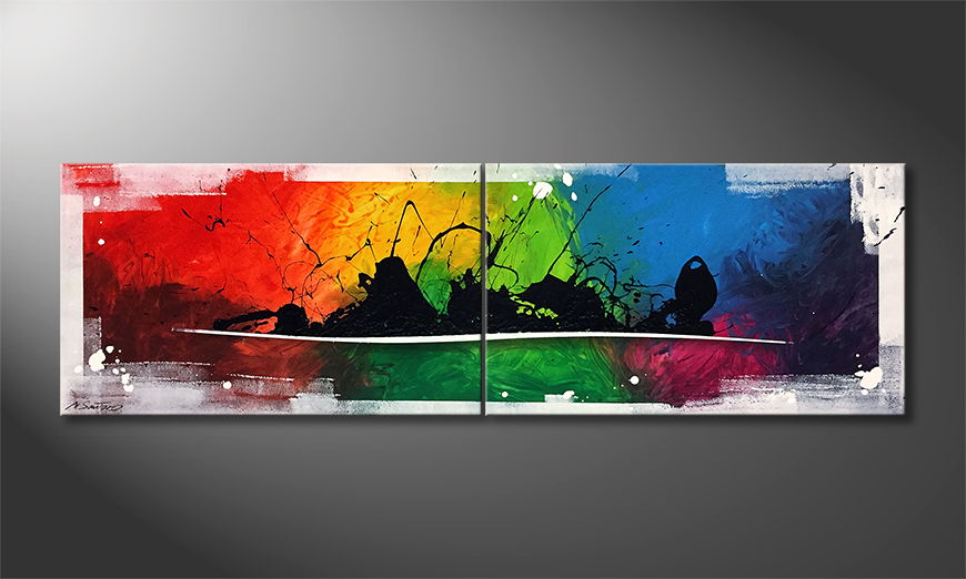 Le tableau mural Rainbow Horizon 200x60cm
