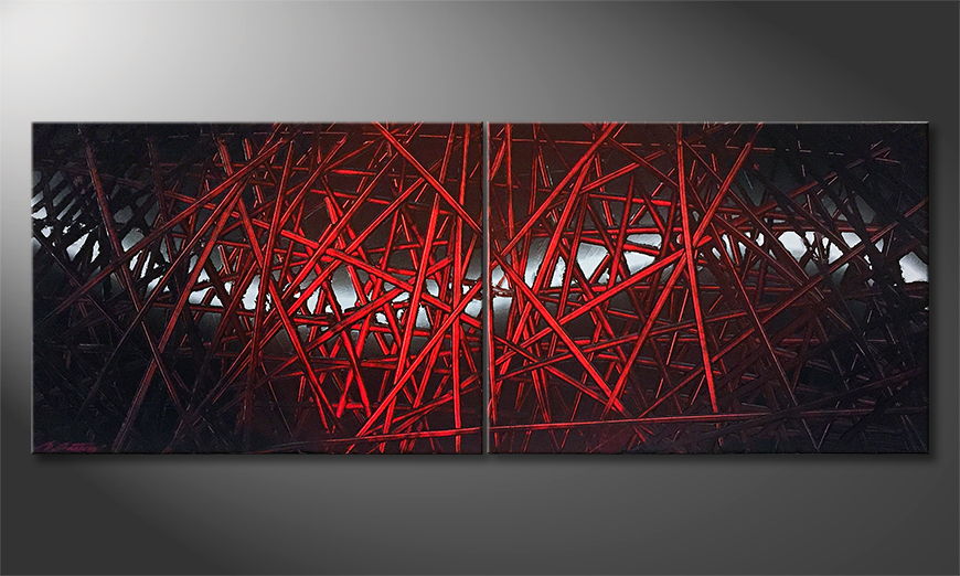 Le tableau mural Red Push 160x60cm