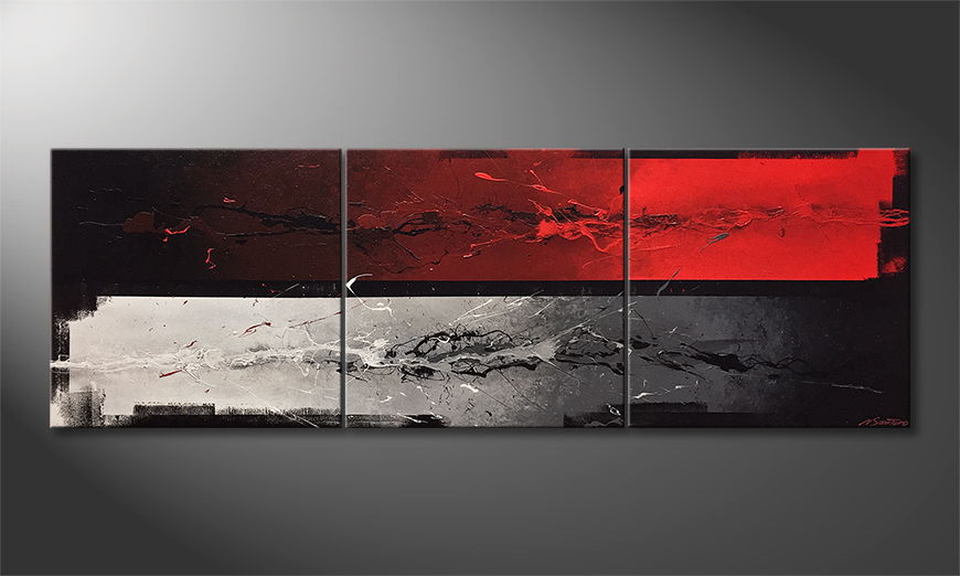 Le tableau mural Silver Whispers 210x70cm