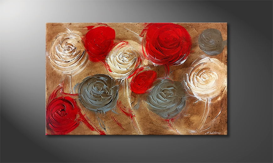Le tableau mural Wasteland Roses 120x75cm