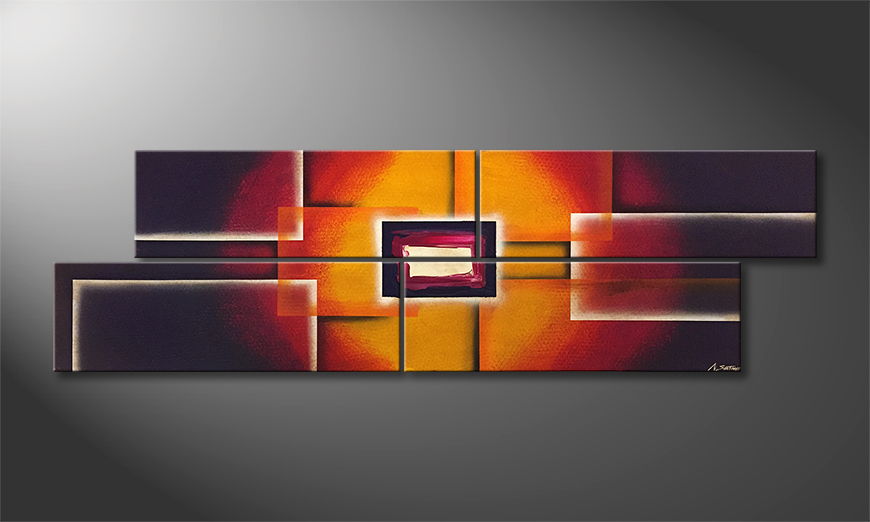 Le tableau pour salon Abstract Sun 200x60cm