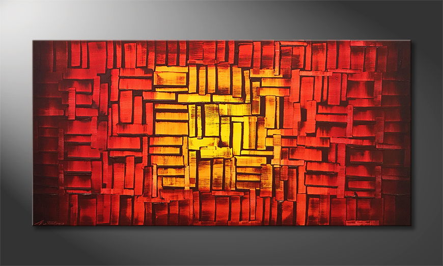 Peinture sur toile Cubic Sun 140x70cm