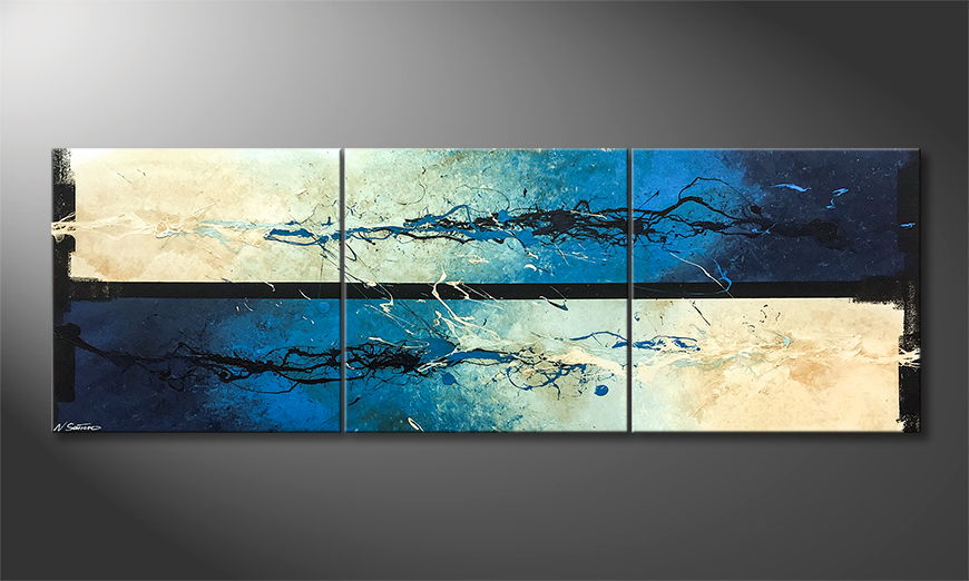 Peinture sur toile Frozen Water 210x70cm