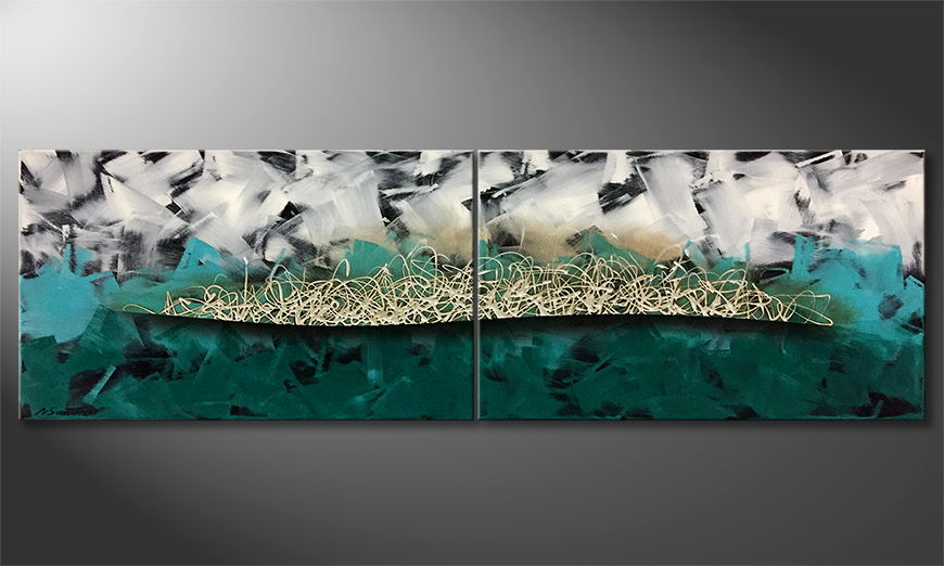 Peinture sur toile Pacific Wave 200x60cm