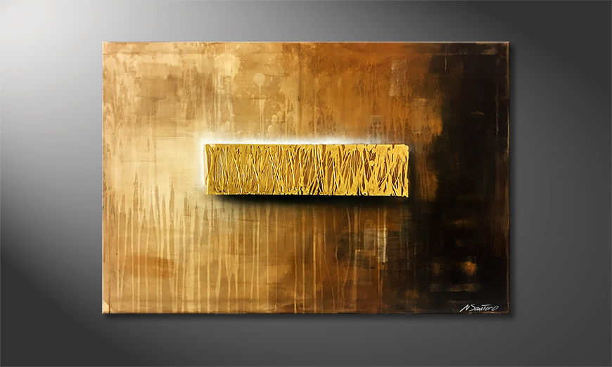 Peinture sur toile Wet Gold 120x80cm